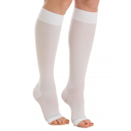 Gambaletti Medicali Beman Classe 1 - Compressione 15-21 MmHg, Punta Aperta, Tallone Rinforzato, Made In Italy
