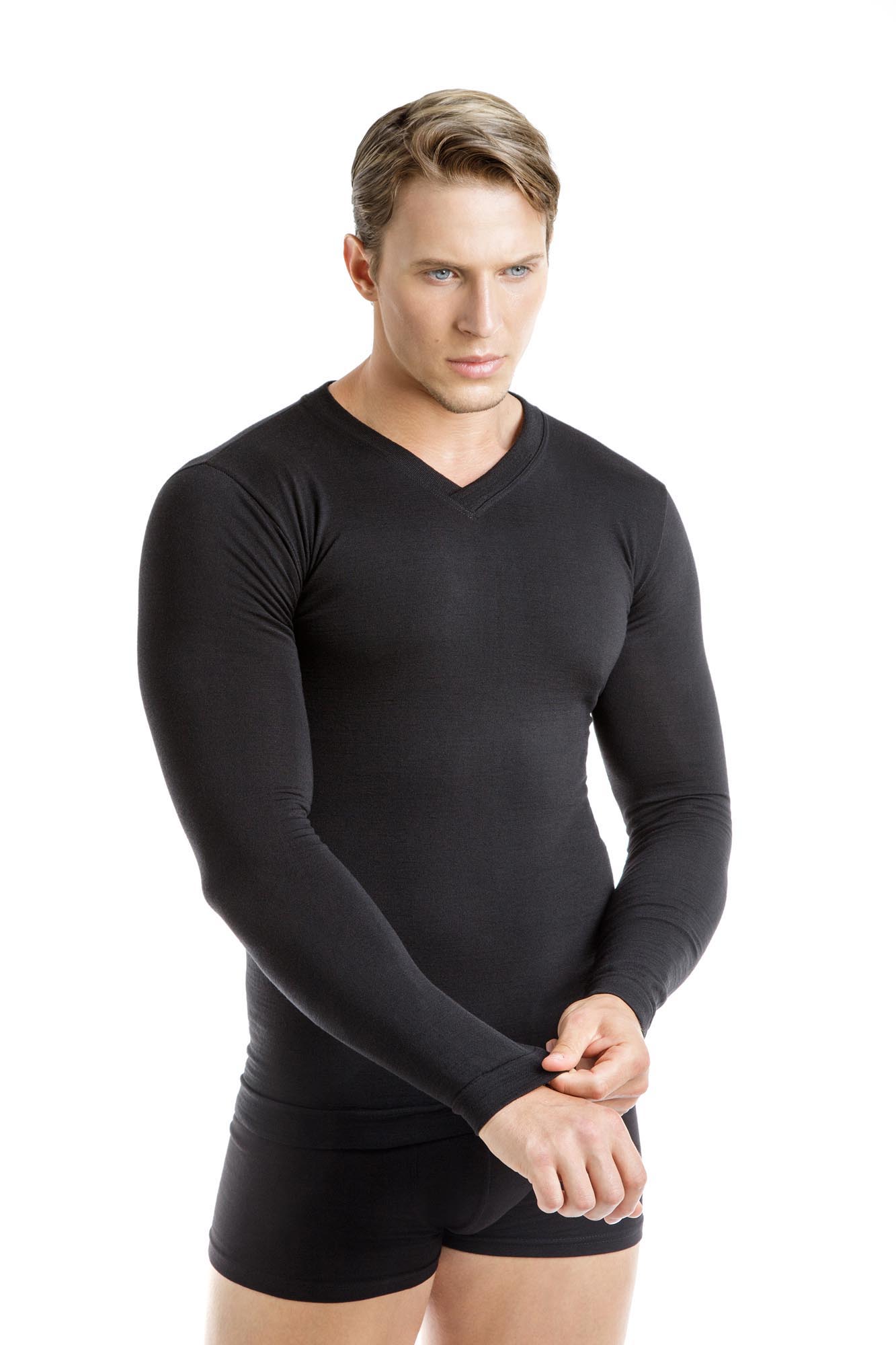 Maglia Termica Uomo Manica Lunga Ultraleggera Traspirante in Fibra Dry